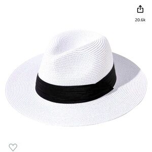White and black sun hat